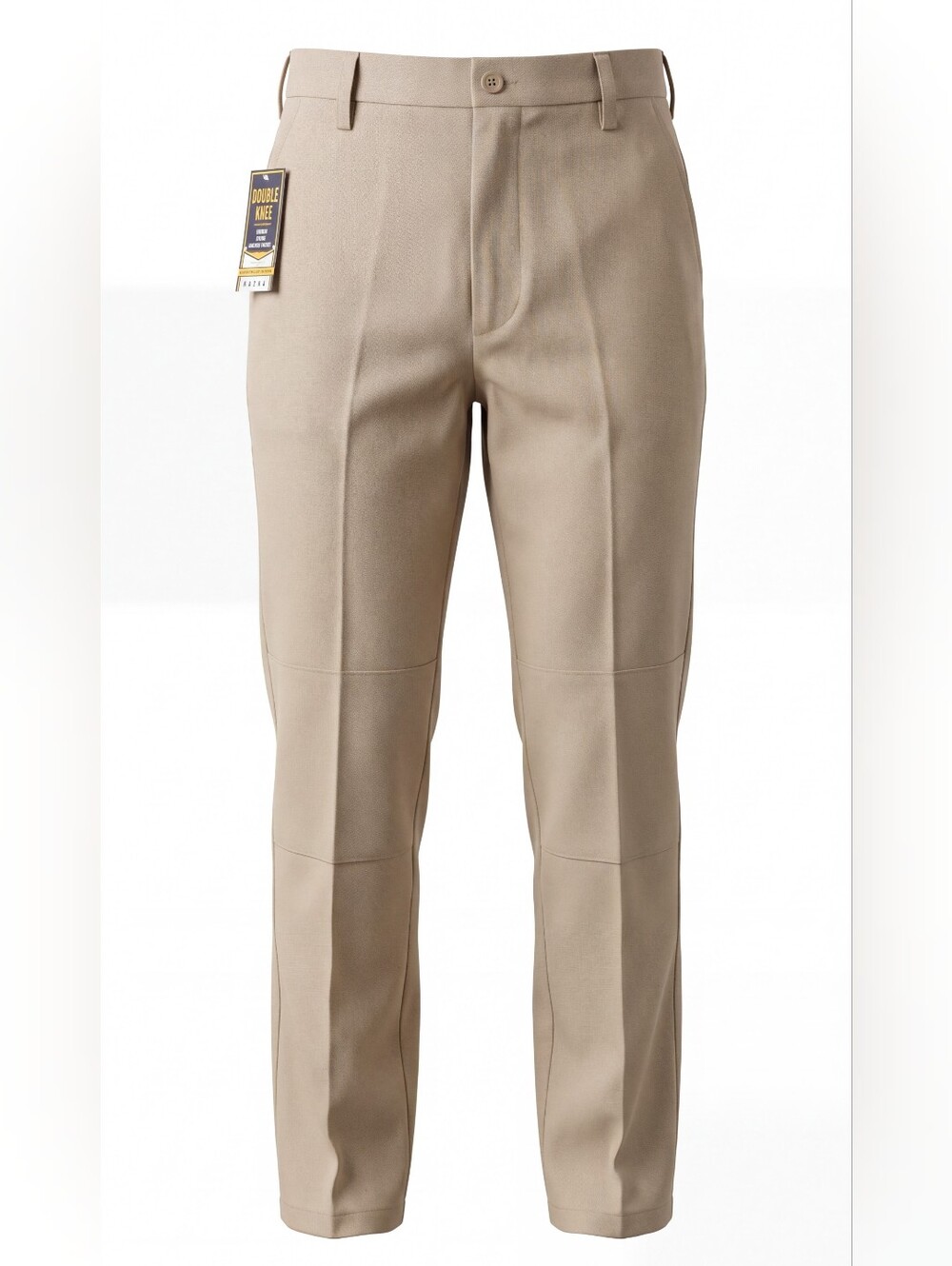 Kids Dress Pants with Double-Knee Detail in Khaki
